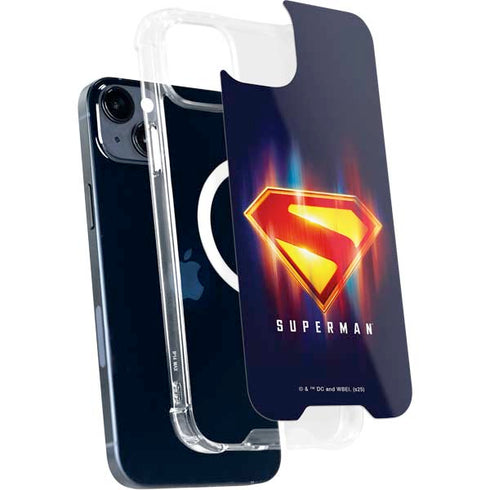 Superman 2025 Energy Shield Neon Emblem iPhone 14 MagSafe Case