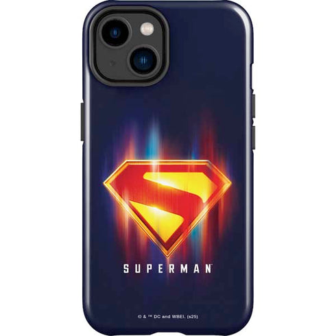 Superman 2025 Energy Shield Neon Emblem iPhone 14 Plus Impact Case