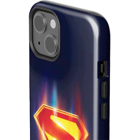 Superman 2025 Energy Shield Neon Emblem iPhone 14 Plus Impact Case