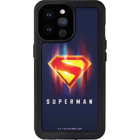 Superman 2025 Energy Shield Neon Emblem iPhone 14 Pro Max Waterproof Case