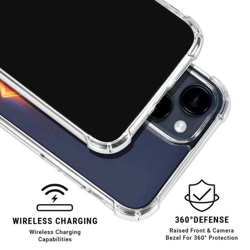 Superman 2025 Energy Shield Neon Emblem iPhone 15 Plus Clear Case