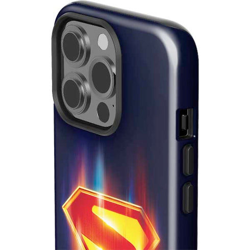 Superman 2025 Energy Shield Neon Emblem iPhone 15 Pro Impact Case