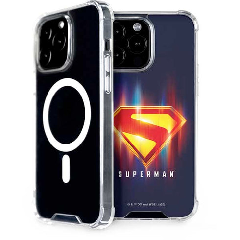 Superman 2025 Energy Shield Neon Emblem iPhone 15 Pro Max MagSafe Case