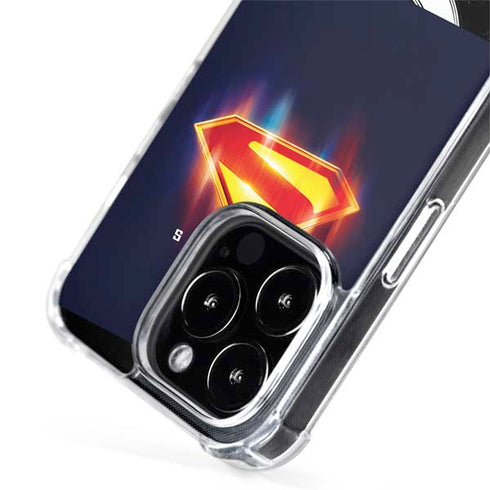 Superman 2025 Energy Shield Neon Emblem iPhone 15 Pro Max MagSafe Case