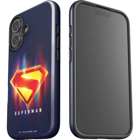 Superman 2025 Energy Shield Neon Emblem iPhone 16 Plus Impact Case