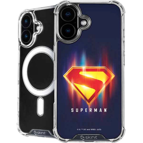 Superman 2025 Energy Shield Neon Emblem iPhone 16 Plus MagSafe Case