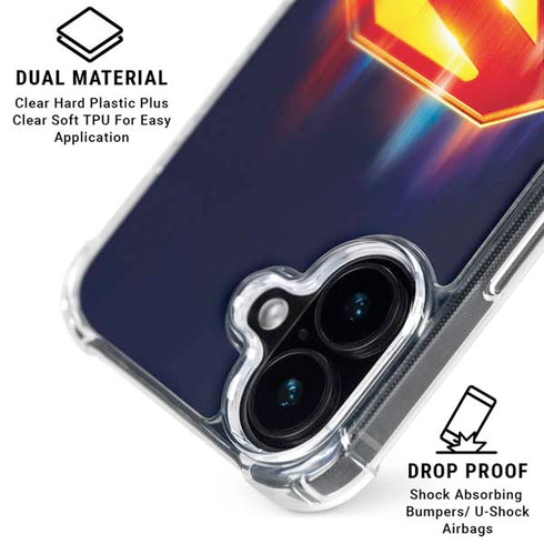 Superman 2025 Energy Shield Neon Emblem iPhone 16 Plus MagSafe Case