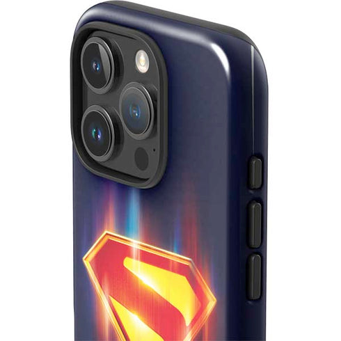 Superman 2025 Energy Shield Neon Emblem iPhone 16 Pro Impact Case