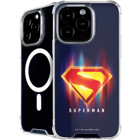 Superman 2025 Energy Shield Neon Emblem iPhone 16 Pro Max MagSafe Case