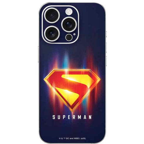 Superman 2025 Energy Shield Neon Emblem iPhone 16 Pro Skin