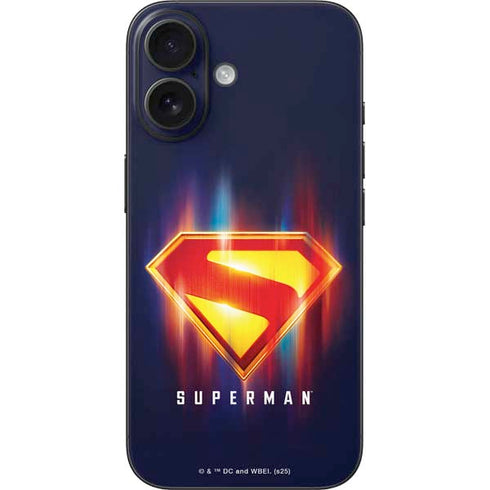 Superman 2025 Energy Shield Neon Emblem iPhone 16 Skin