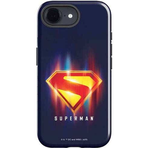 Superman 2025 Energy Shield Neon Emblem iPhone 16e Impact Case