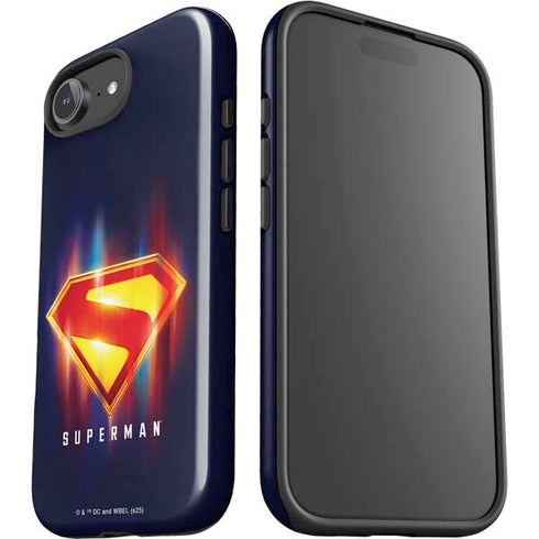 Superman 2025 Energy Shield Neon Emblem iPhone 16e Impact Case