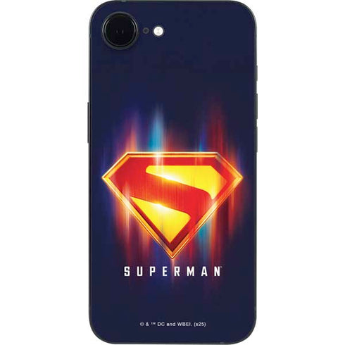 Superman 2025 Energy Shield Neon Emblem iPhone 16e Skin