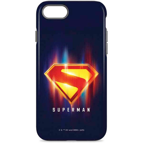 Superman 2025 Energy Shield Neon Emblem iPhone 8 Pro Case
