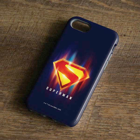 Superman 2025 Energy Shield Neon Emblem iPhone 8 Pro Case