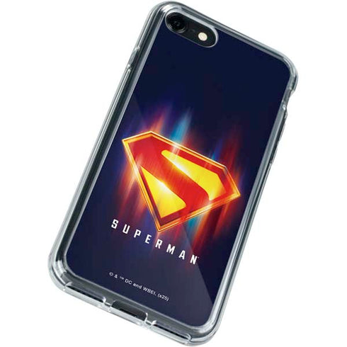 Superman 2025 Energy Shield Neon Emblem iPhone SE (2nd & 3rd Gen) Clear Case