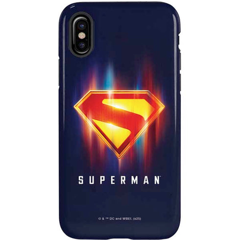 Superman 2025 Energy Shield Neon Emblem iPhone X Pro Case