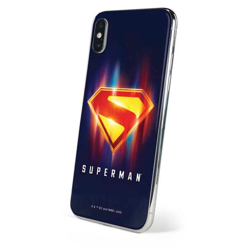 Superman 2025 Energy Shield Neon Emblem iPhone X Skin