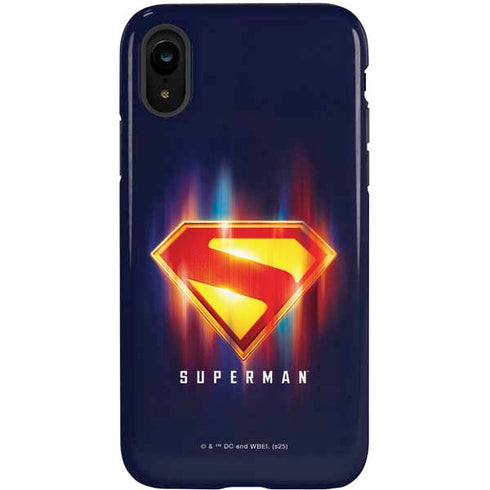 Superman 2025 Energy Shield Neon Emblem iPhone XR Pro Case