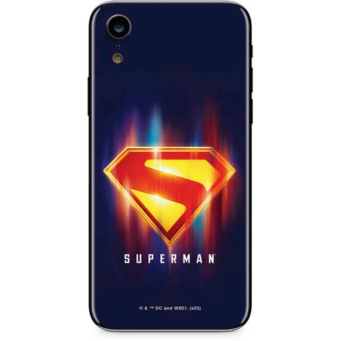 Superman 2025 Energy Shield Neon Emblem iPhone XR Skin