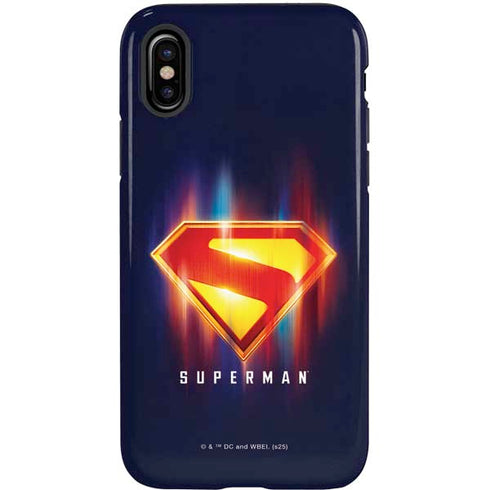 Superman 2025 Energy Shield Neon Emblem iPhone XS Pro Case