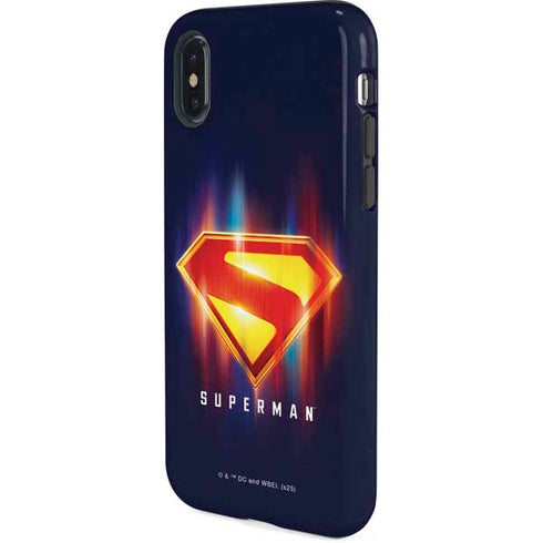 Superman 2025 Energy Shield Neon Emblem iPhone XS Pro Case