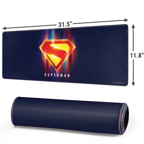 Superman 2025 Energy Shield Neon Emblem Gaming Mouse Pad