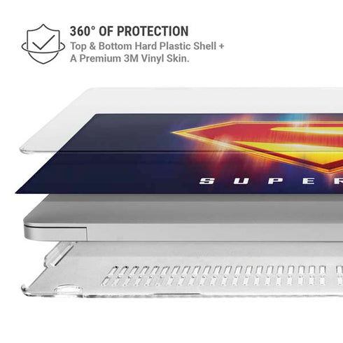 Superman 2025 Energy Shield Neon Emblem MacBook Pro 14in (2021-24) Case plus Skin