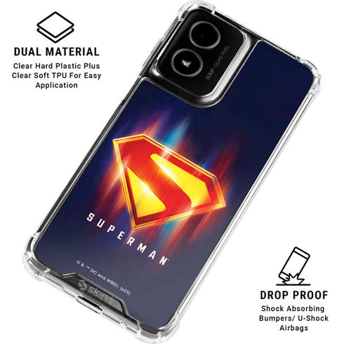 Superman 2025 Energy Shield Neon Emblem Moto G Power 5G (2024) Clear Case