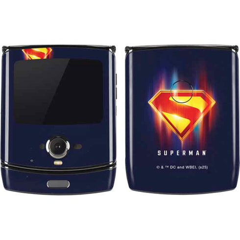 Superman 2025 Energy Shield Neon Emblem Motorola RAZR Skin