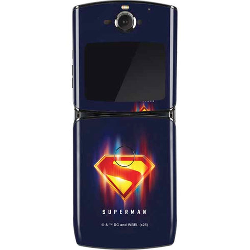 Superman 2025 Energy Shield Neon Emblem Motorola RAZR Skin
