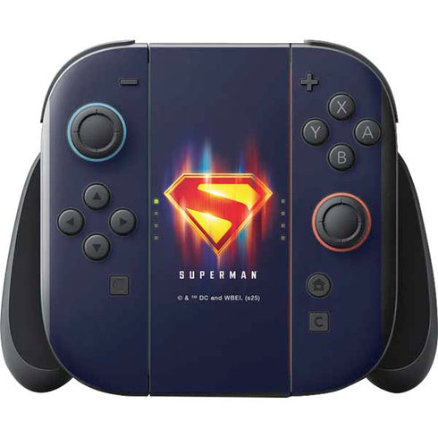Superman 2025 Energy Shield Neon Emblem Nintendo Switch 2 (2025) with Joy-Con Skin