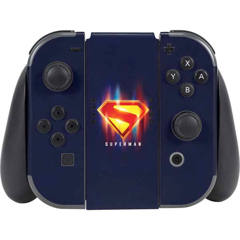 Superman 2025 Energy Shield Neon Emblem Nintendo Switch (2017-2021) Joy-Con Controller Skin