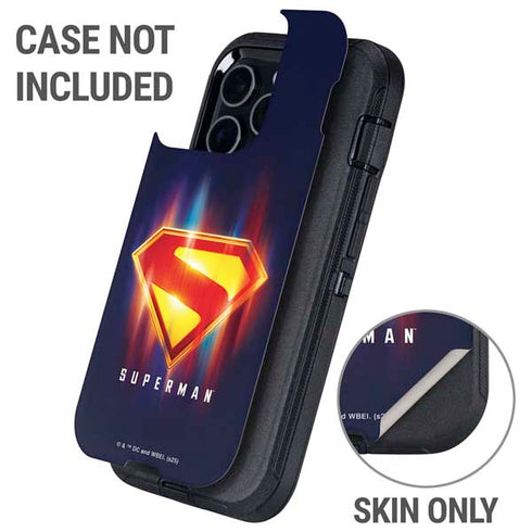 Superman 2025 Energy Shield Neon Emblem Otterbox Defender iPhone Skin
