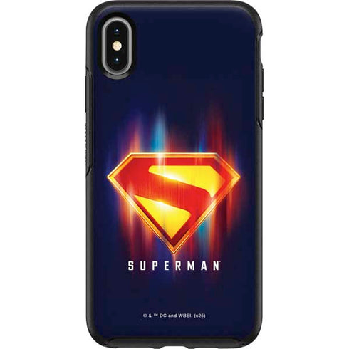 Superman 2025 Energy Shield Neon Emblem Otterbox Symmetry iPhone Skin