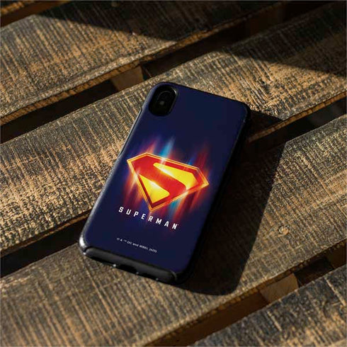 Superman 2025 Energy Shield Neon Emblem Otterbox Symmetry iPhone Skin