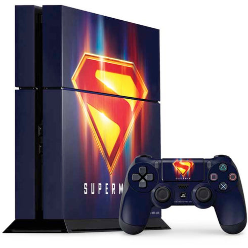 Superman 2025 Energy Shield Neon Emblem PS4 Console and Controller Bundle Skin