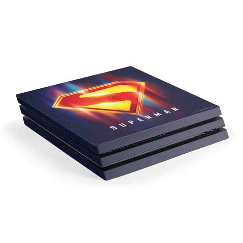 Superman 2025 Energy Shield Neon Emblem PlayStation PS4 Skins