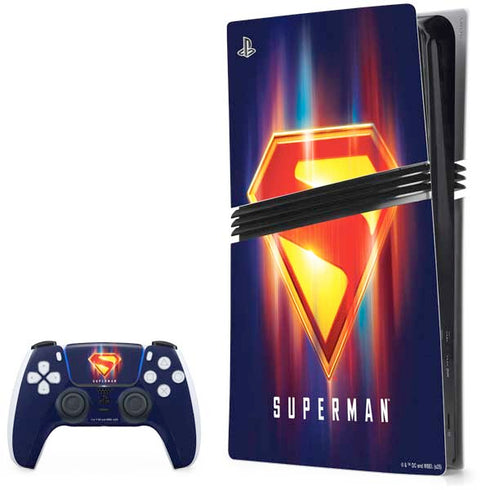 Superman 2025 Energy Shield Neon Emblem PS5 Pro Bundle Skin