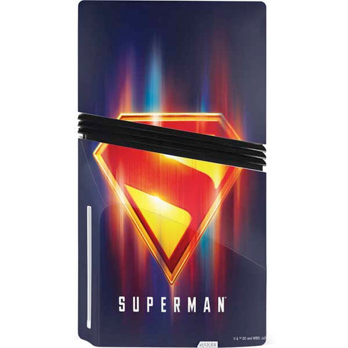 Superman 2025 Energy Shield Neon Emblem PS5 Pro Disk Bundle Skin