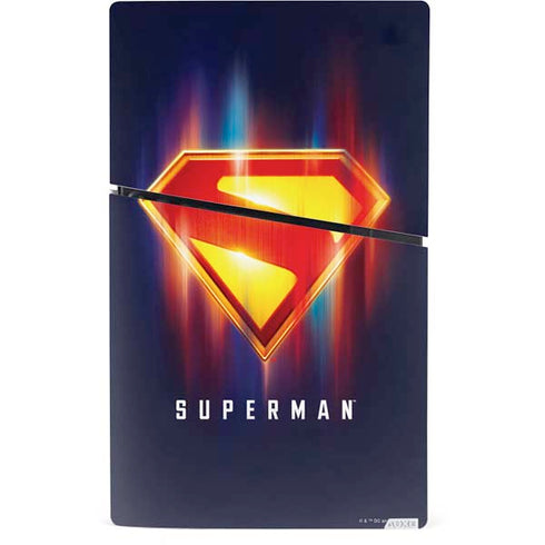 Superman 2025 Energy Shield Neon Emblem PS5 Slim Digital Edition Console Skin