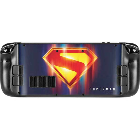 Superman 2025 Energy Shield Neon Emblem Steam Deck Handheld Gaming Computer OLED Skin
