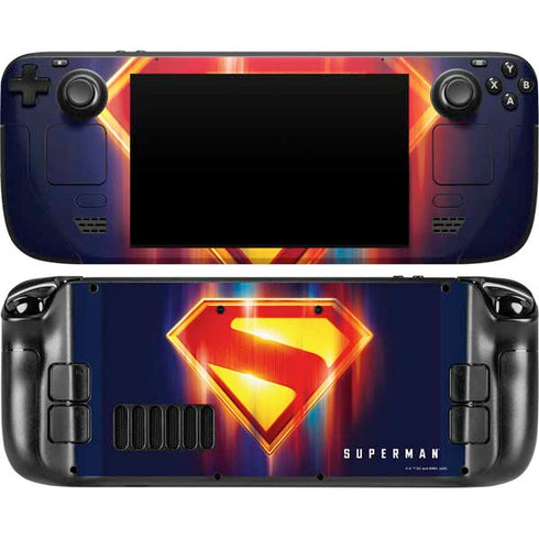 Superman 2025 Energy Shield Neon Emblem Steam Deck Handheld Gaming Computer Skin