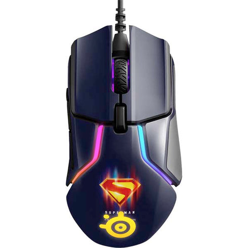 Superman 2025 Energy Shield Neon Emblem SteelSeries Rival 600 Gaming Mouse Skin