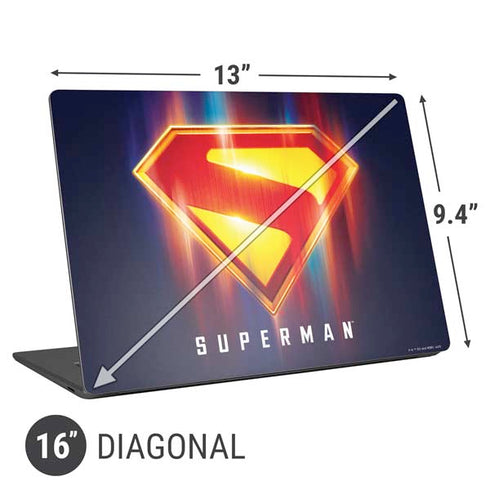 Superman 2025 Energy Shield Neon Emblem Universal Laptop 16in (13 x 9.4in) Skin