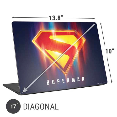 Superman 2025 Energy Shield Neon Emblem Universal Laptop 17in (13.8 x 10in) Skin