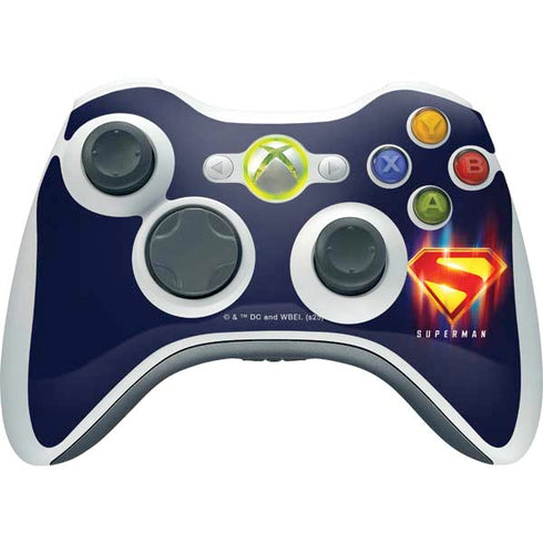 Superman 2025 Energy Shield Neon Emblem Xbox 360 Wireless Controller Skin
