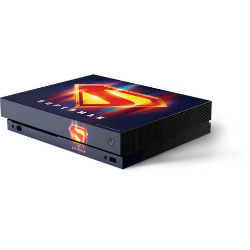 Superman 2025 Energy Shield Neon Emblem Xbox One X Console Skin
