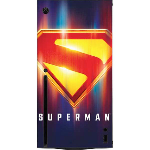 Superman 2025 Energy Shield Neon Emblem Xbox Series X Console Skin